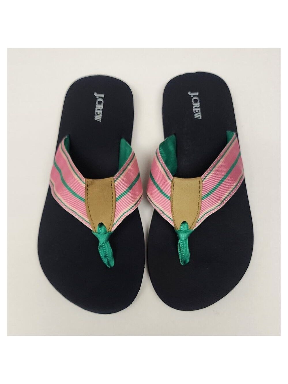 J.Crew Flip-Flop Thong Sandal Shoes Size US 5 Multicolor Pink/Green